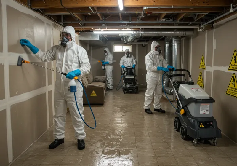 Basement Moisture Removal and Structural Drying process in Mitchell, SD